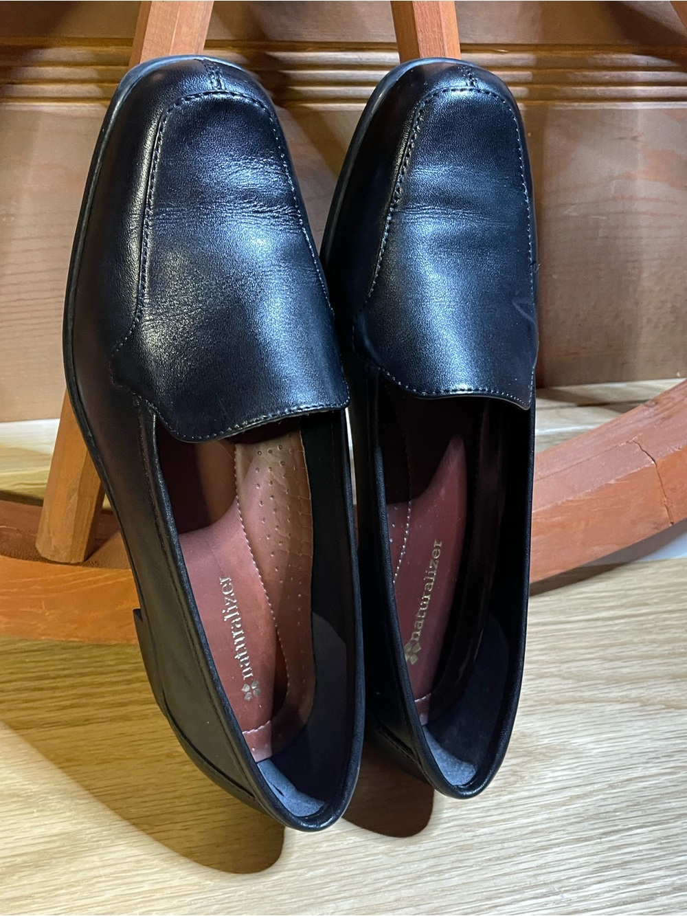 Vintage Style Naturalizer “Stockard#2” Black Leather Slip On Loafers “ Sz 6.5